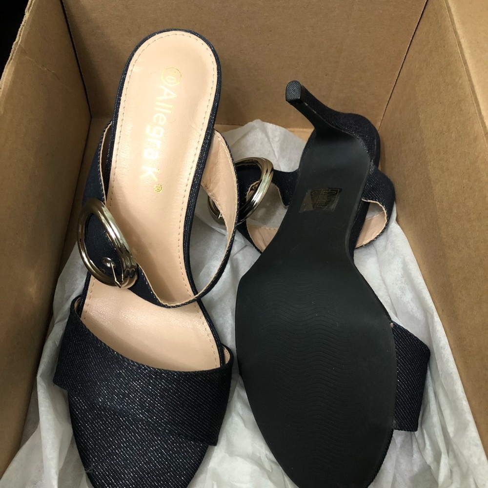 Dark denim heels
